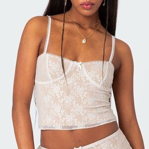 Edikted Maria Lace Cupped Tank Top